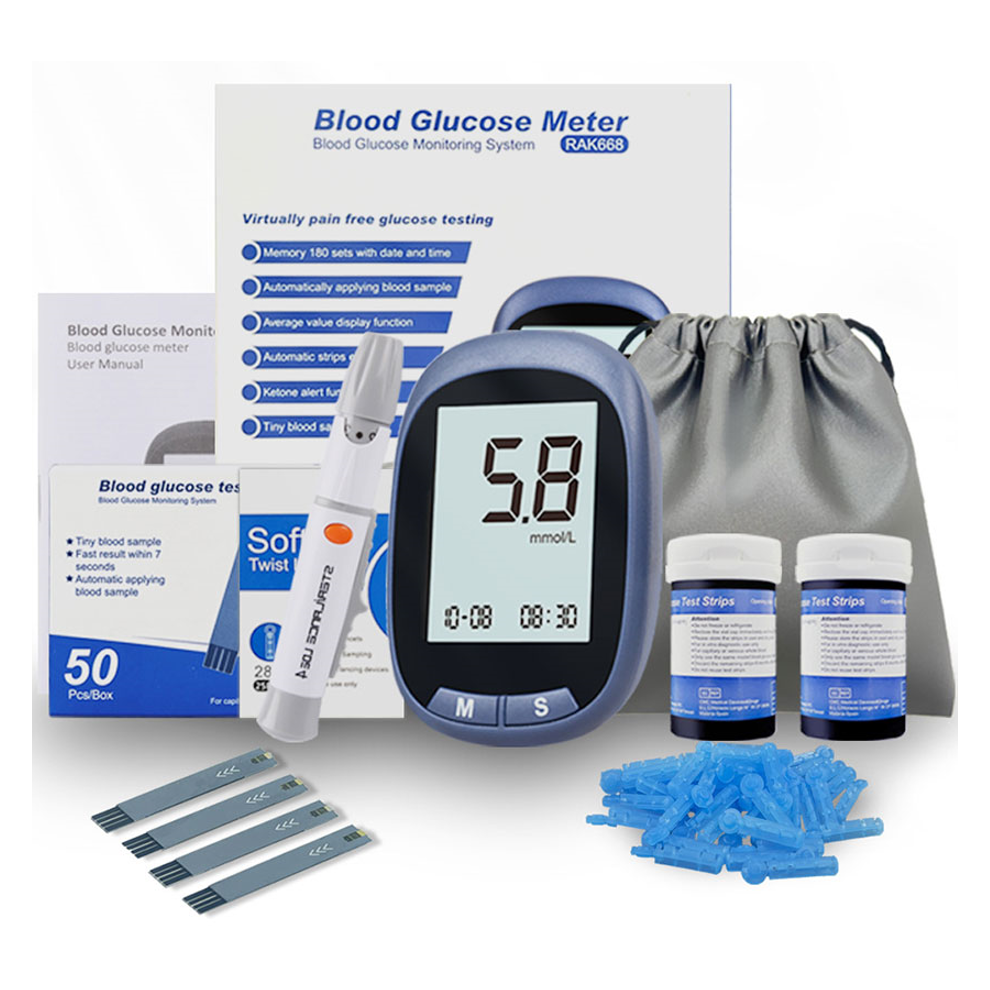 Goplushtoy Blood Glucose Monitors Kit With 50 Strips 50 Lancets Code Free Diabetes Test Meter Blood Sugar Monitor Meter