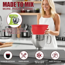 Silicone Bowl Liners for Tilt- 5 QT Mixers Liners with Lids Kitchen Blender Accessories White
