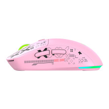 Ergonomische RGB-Gaming-Maus, 6-Modi, wiederaufladbar, kabellos/bei Bedarf kabelgebunden, 86 g