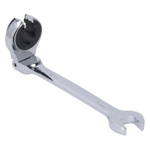 14mm 7.5 Inch Flare Nut Wrench with 72 Teeth Ratchet Open End Flexible Head