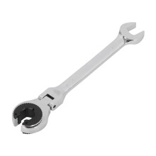 12mm CR-V Steel Brake Line Wrench 7in Adjustable Open Ratchet