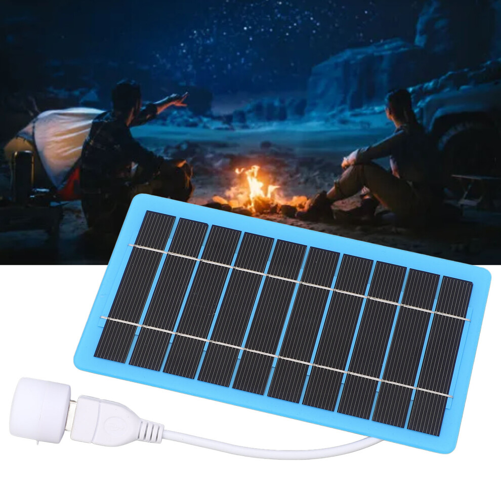 5V 5W Portable Solar Panel Charger With For Camping & Hiking White/Light 3431391837352