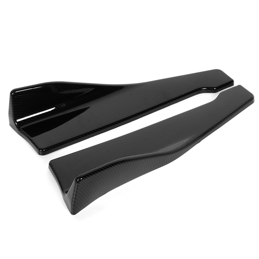 Universal Carbon Fiber Style Side Skirt Rocker Splitters 18.9In Car Body Kit 9471391837703
