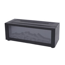 3D Flame Fireplace Humidifier 26cm Black with Remote & Timer