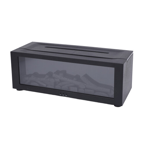 3D Flame Fireplace Humidifier 26cm Black with Remote & Timer
