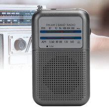 DE-333 Portable AM/FM Radio Gray, Pocket Size, High Sensitivity