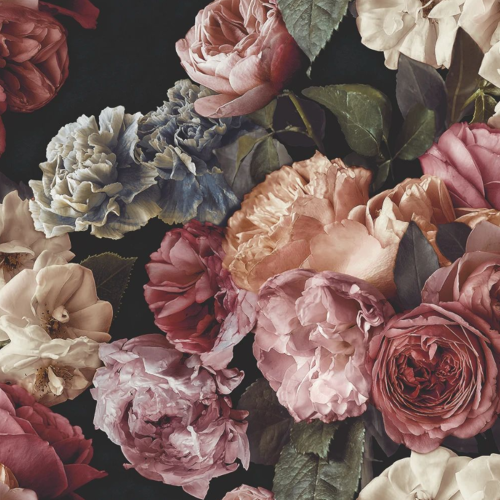 Grandeco Red Floral Wallpaper Multi Textured Feature Wall 1