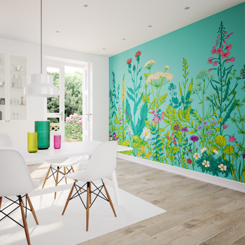 (Medium (3m X 2.4m)) Botanical Fleur - Peacock