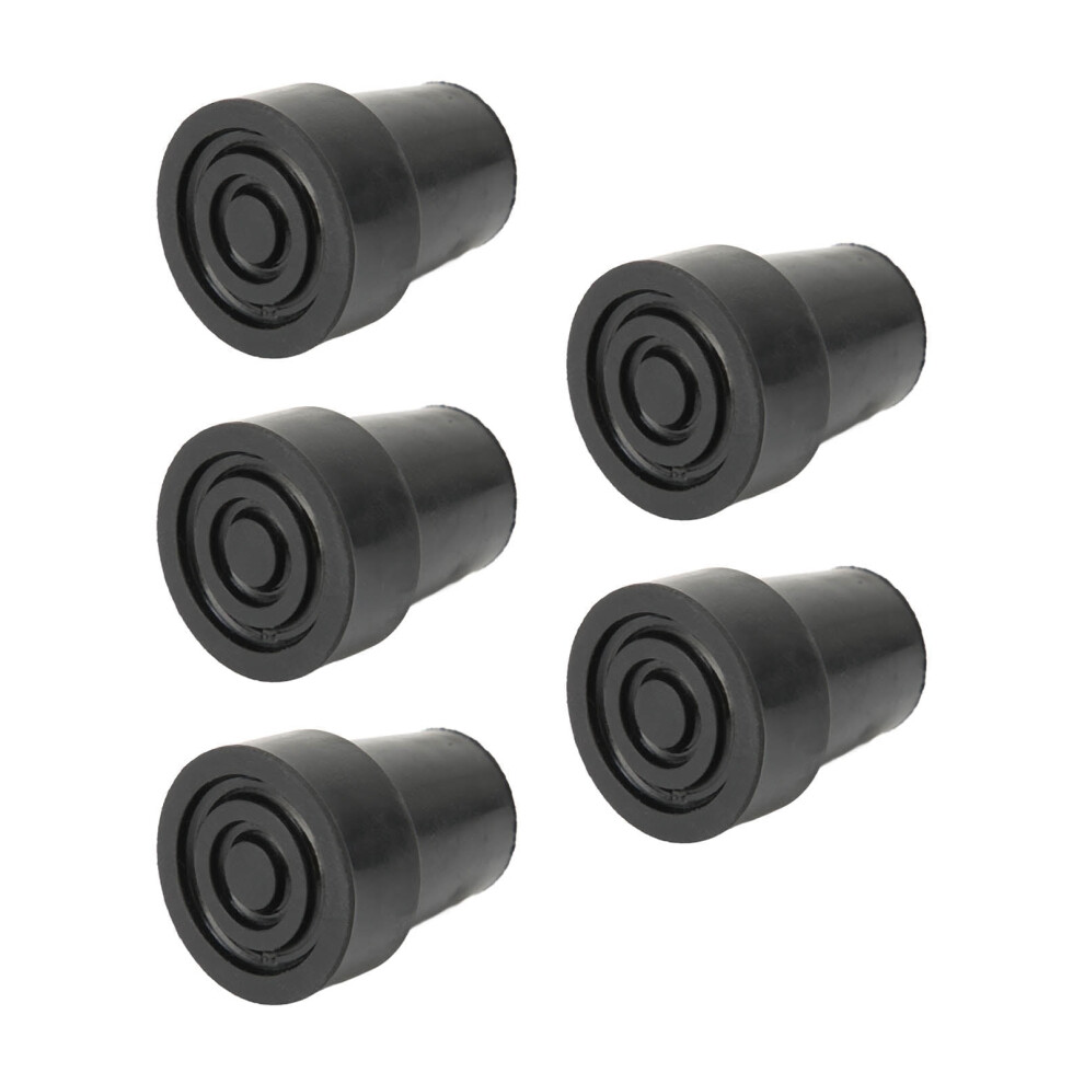 Black Nestlednature Cane Tips, 0.7", 5Pcs Rubber Replacement Tips For Standard/Folding Canes & Crutches Â Compatible With Standard Diameter