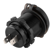 Waterproof Dual USB Car Charger with LED Voltmeter QC 3.0 for Boat RV Yacht ATV