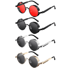 stk. retro runde steampunk solbriller vintage hippie stil cirkel linse metalstel briller til mænd og kvinder
