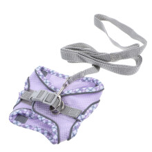 Kattset med rymningsskydd, justerbar bröstkorg 30-35 cm, hals 24-30 cm, violett säkerhetsrep för husdjur 150 x 1,5 cm