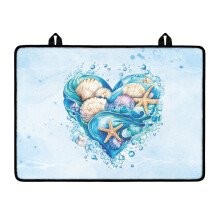 Heat-Resistant Stove Top Cover for Electric/Induction Stoves – Anti-Slip, Love Heart & Sea Shell Design, Blue