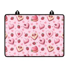 Foldable Heat-Resistant Stove Top Cover for Gas/Ceramic/Glass Cooktops, Berry Heart-Shaped Pink Mat – Compatible with Washer Dryer Top
