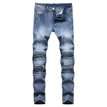 Atletische, taps toelopende stretchjeans voor heren – Slim fit, geperforeerd, lichte kleuren, geschikt voor alle lichaamstypes