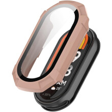XiHAMA Hartschalen-Schutzhülle + Displayschutz aus gehärtetem Glas, kompatibel mit Xiaomi Smart Band 10/10NFC/10Ceramic/9Ceramic/8, ultradünne