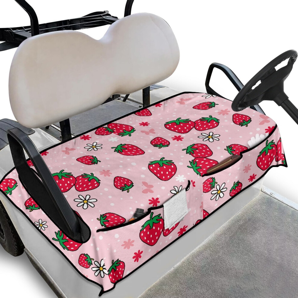 Strawberry Golf Cart Seat Covers, 2-Passenger, Breathable, Compatible With Club Car Pink 9489952733609