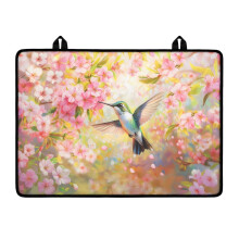 Foldable Stove Top Covers for Electric Stove – Easy-Clean Flat Mats, Hummingbird Peach Blossom Spring Style