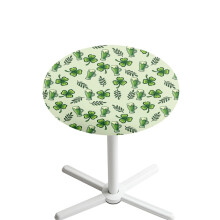 Stretch Fitted Round Tablecloth, 24" Elastic Fit, Washable Cocktail Table Cover for Indoor/Outdoor Events – Clover Leaf Green