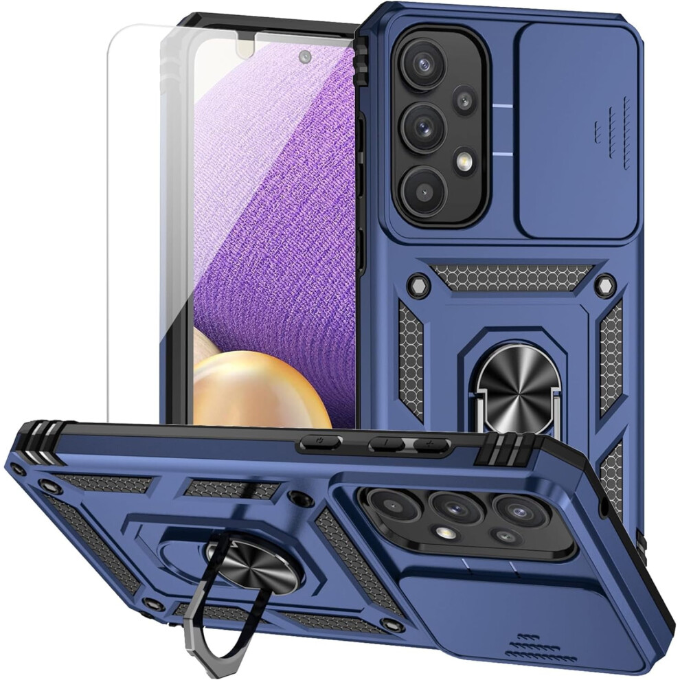 Compatible With Samsung Galaxy A35 5G Case + Screen Protector – Dual-Layer, Military-Grade Drop Tested, Magnetic Ring Holder & Kickstand 9489952736938