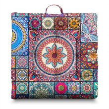 Square Meditation Pillow 22 Inch, Dutch Velvet Bohemian Floor Cushion for Yoga Studio or Home Use