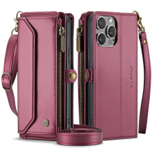 iPhone 15 Wallet Case – Flip Zipper, Magnetic Stand, Card Slot, Lanyard, Shockproof, Compatible with iPhone 15