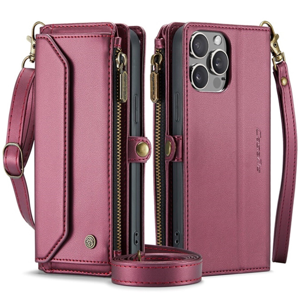 Iphone 15 Wallet Case Â Flip Zipper, Magnetic Stand, Card Slot, Lanyard, Shockproof, Compatible With Iphone 15 9489952803227