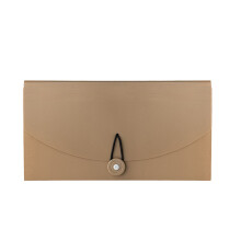 File Folder Storage Categorizable For Documents Tickets Accordion Bag Khaki Color Plastic Material 10.2 X 5.5 X 1.1 Inches For Home And Office Khaki