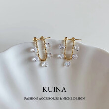 Super flash crystal earrings gold tassel earrings new premium sense of niche unique earrings sterling silver pin earrings