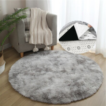 Tappeto rotondo grigio chiaro 55"x55" Moderno tappeto morbido per cameretta, camera da letto, tappeto circolare soffice con retro antiscivolo