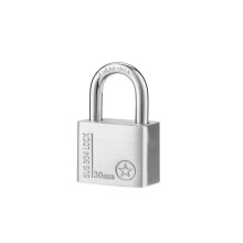BE-TOOL Stainless Steel Outdoor Padlock Waterproof Lock with 4 Keys, Outdoor Lock for Sheds Storage Unit Warehouses Gardens Silver