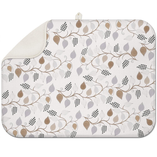 Oversized boho dish drying mat 18x24 Inch featuring plush microfiber, strong absorbency, and foldable design for easy storage