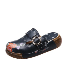 Lässige Damen-Sandalen im Vintage-Stil mit Patchwork-Muster, offener Zehenpartie und 3 cm Absatzhöhe, geeignet für drinnen und draußen, Größe