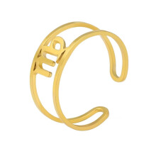 Women's Stainless Steel 12 Celestial Sign Constellation Simple Delicate Hollow Rings Gifts for Birthday Open Rings Gold Virgo Adjustable