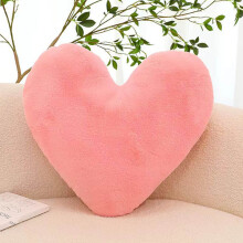 Coussin décoratif en forme de cœur en velours rose 40 cm