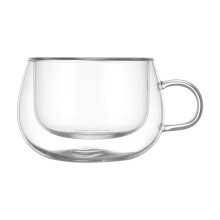 Tasse à café transparente à double paroi isolante