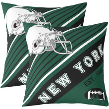 Housse de coussin de football réversible verte et noire 40 x 40 cm