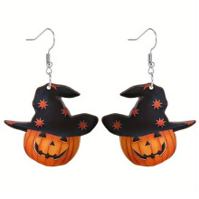 Orecchini pendenti a forma di zucca di Halloween in acrilico (1 paio)