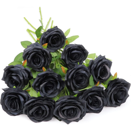 Rosa artificiale color rosa antico, 1 pezzo con stelo lungo