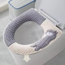 Gestrickter runder WC-Sitzbezug, rutschfest, maschinenwaschbar