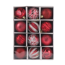 Boules de Noël rouges décoratives, 6 cm (2,4 pouces), lot de 12