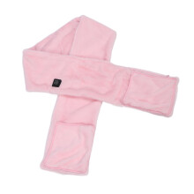 Heated Velvet Scarf USB Warm Neck Warmer 42-50C Pink 166x17cm