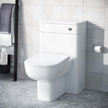 Modern 500mm Rimless Back To Wall WC Toilet Unit Gloss White Space Saving | Afern