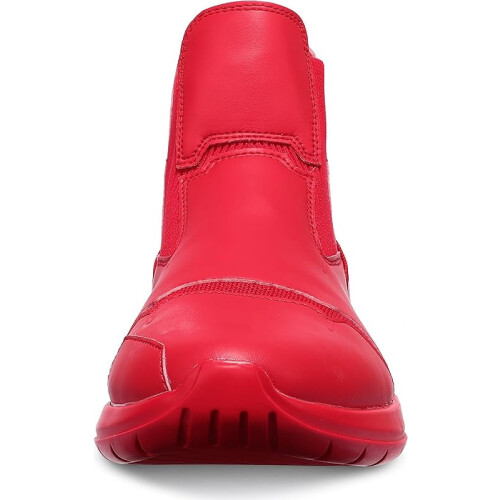 High Top Sneakers Reflective Leather Splicing Red 2