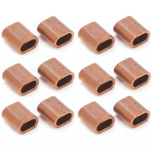 20Pcs Copper M3 Wire Rope Sleeve Oval Crimp Loop Clamp Assortment Kit