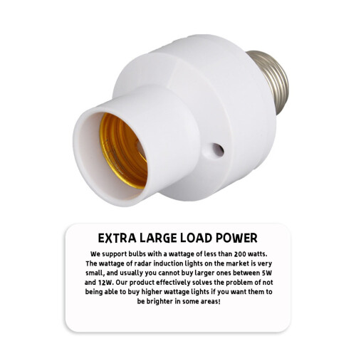 Motion Sensor Light Socket E27 Indoor Auto On/Off 2