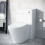 NES Home Modern 500mm Back To Wall WC Rimless Toilet Pan Unit Space Saving Afern 1