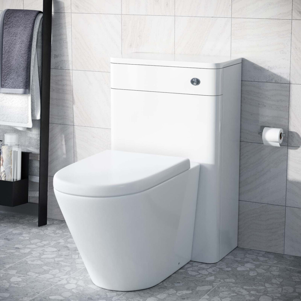 Nes Home Modern 500Mm Back To Wall Wc Rimless Toilet Pan Unit Space Saving Afern