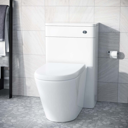NES Home Modern 500mm Back To Wall WC Rimless Toilet Pan Unit Space Saving Afern 1
