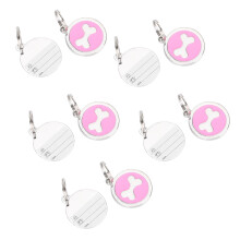 10pcs Metal Pet ID Tags, 2.5cm, Random Colors for Cats & Dogs